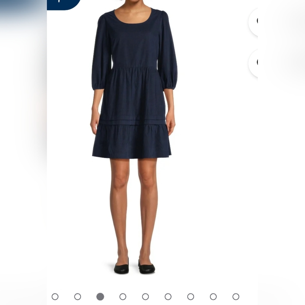 Time and Tru Women's Corduroy Dress with 3/4-Length Sleeves